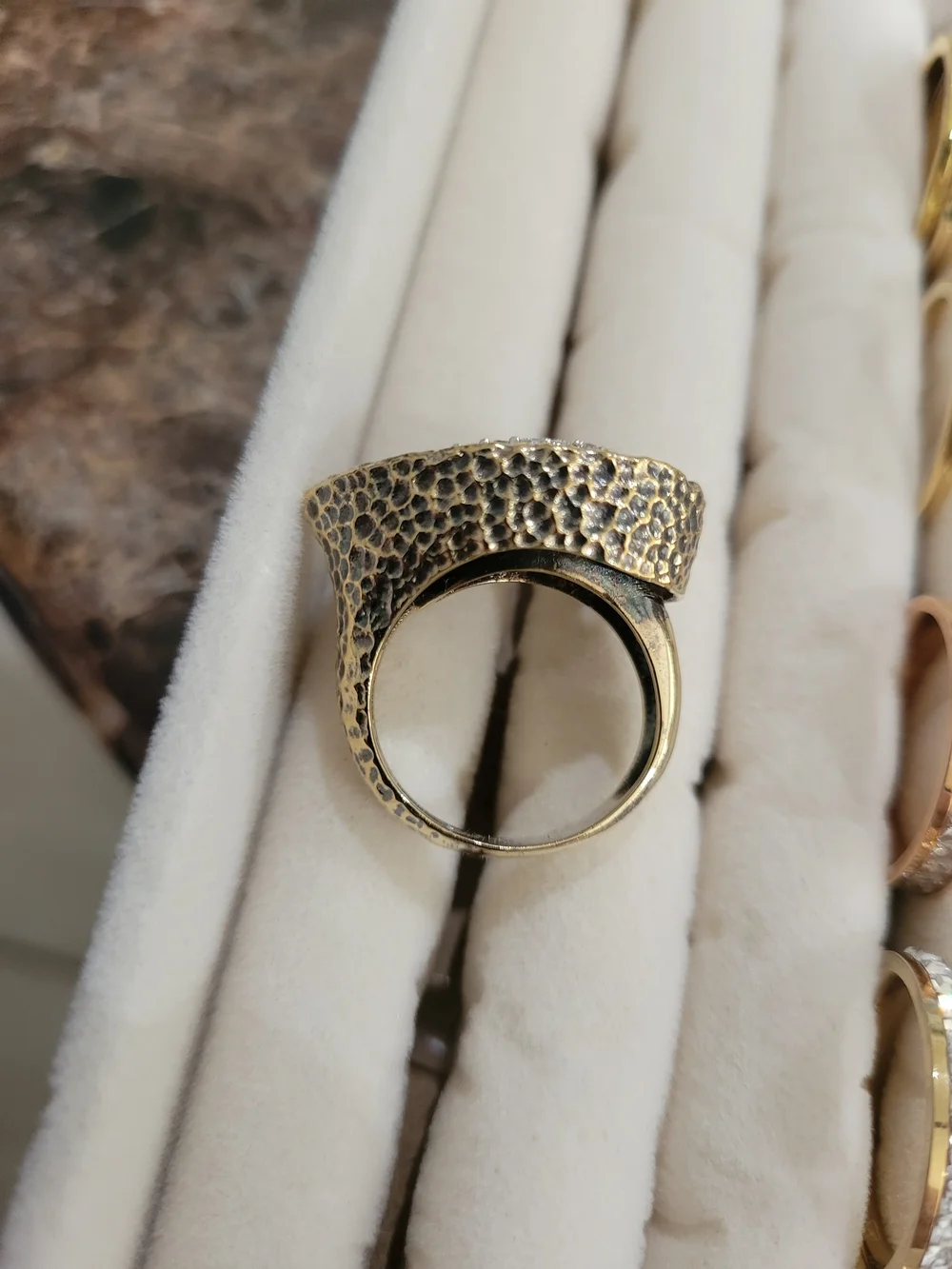 Gold-Tone Teardrop Crystal Statement Ring - Women Jewelry - Picture 4 of 6